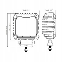 Darbinė lempa 12led potvynis 40w 12 24v 4400lm alu