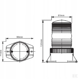 Prisukama mini LED Kramp įspėjamoji lemputė