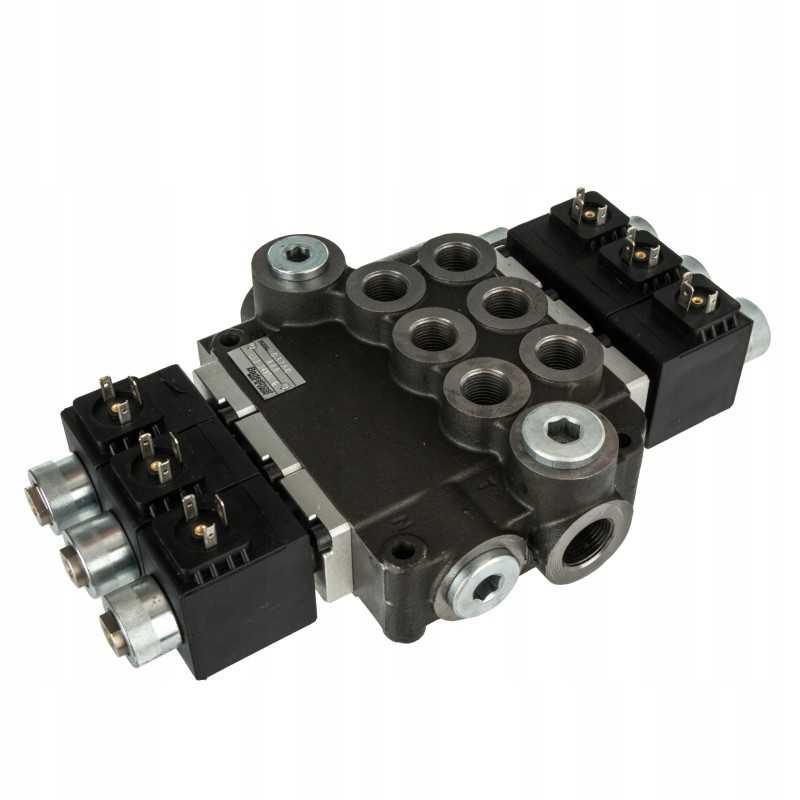 Hidraulinis skirstytuvas, 3 elektrinės sekcijos, 80l, 24v