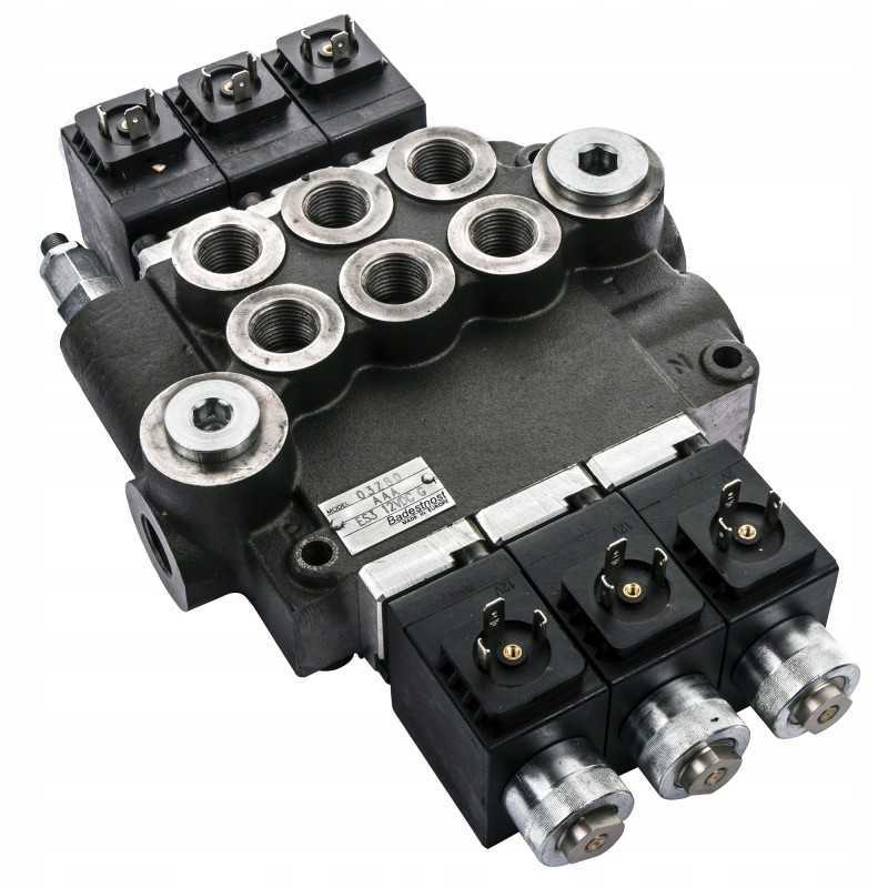 Hidraulinis skirstytuvas, 3 elektrinės sekcijos, 80l 12v