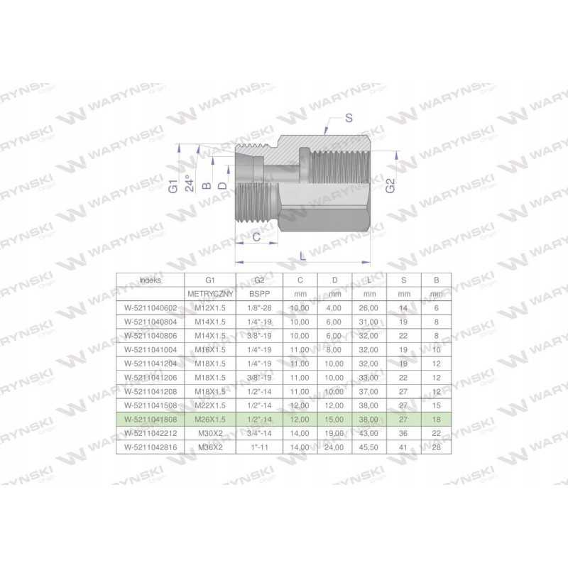 Hidraulinė diferencialo įvorė AB m26x1 5 18l sriegis
