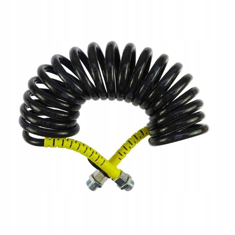 Spiralinis jungiamasis kabelis, geltonas poliamido apvalkalas