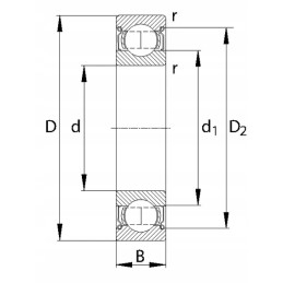 Rutulinis guolis paprastai 55x100x18 mm gopart