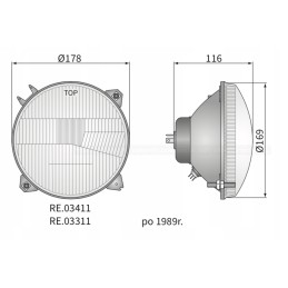 Priekinis žibintas h4 zuk wesem re 03411 178mm