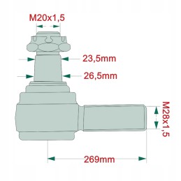 Dešinysis rutulinis šarnyras sulenktas john deere al168702