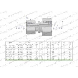 Metrinė hidraulinė jungtis aa m26x1 5 18l xm