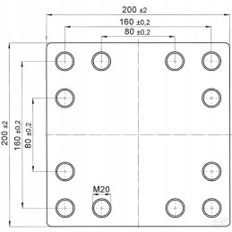 00645130 montavimo plokštė 160x160 m20