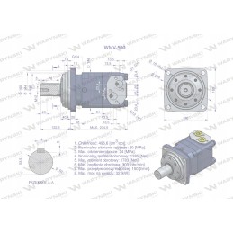 WMV orbitinis hidraulinis variklis 500 cm3 aps./min 200