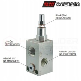 Hidraulinis perpildymo vožtuvas vmp 90l 50 250bar