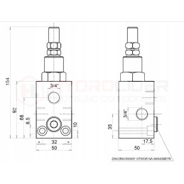Hidraulinis perpildymo vožtuvas vmp 90l 50 250bar