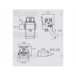 Kelių jungčių hidraulinio lizdo vidinis sriegis x 1 2 v.š