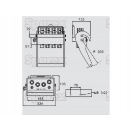 Kelių jungčių hidraulinis lizdas, išorinis sriegis x m22 x 1 50