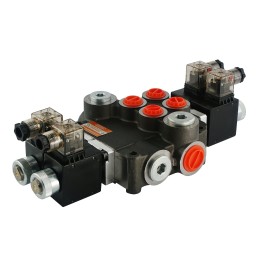 Hidraulinis skirstytuvas, 2 sekcijų, 80l, elektrinis, 24v