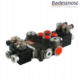 Hidraulinis skirstytuvas, 2 sekcijų, 80l, elektrinis, 24v