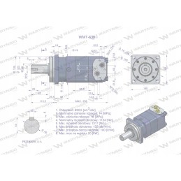 WMT orbitinis hidraulinis variklis 630 cm3 aps./min 140