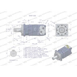 WMT 500 cm3 orbitinis hidraulinis variklis, 160 aps./min