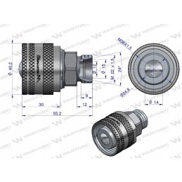 Euro push pull hidraulinė greitoji jungtis m22x1 5