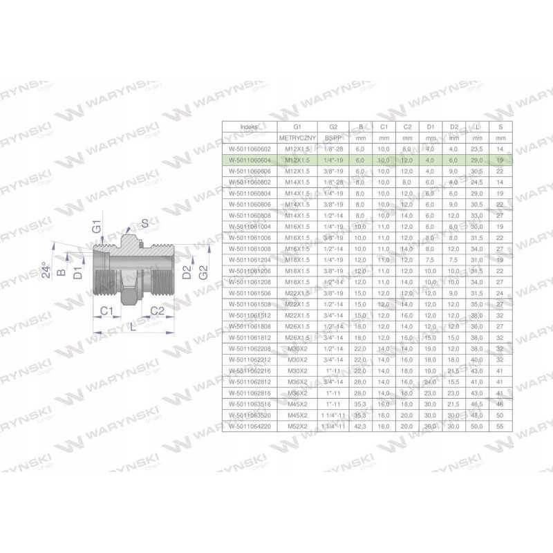 Hidraulinė jungtis bb xge m12x1 5 06l x 1 4