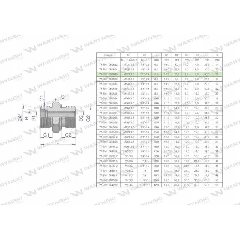 Hidraulinė jungtis bb xge m12x1 5 06l x 3 8