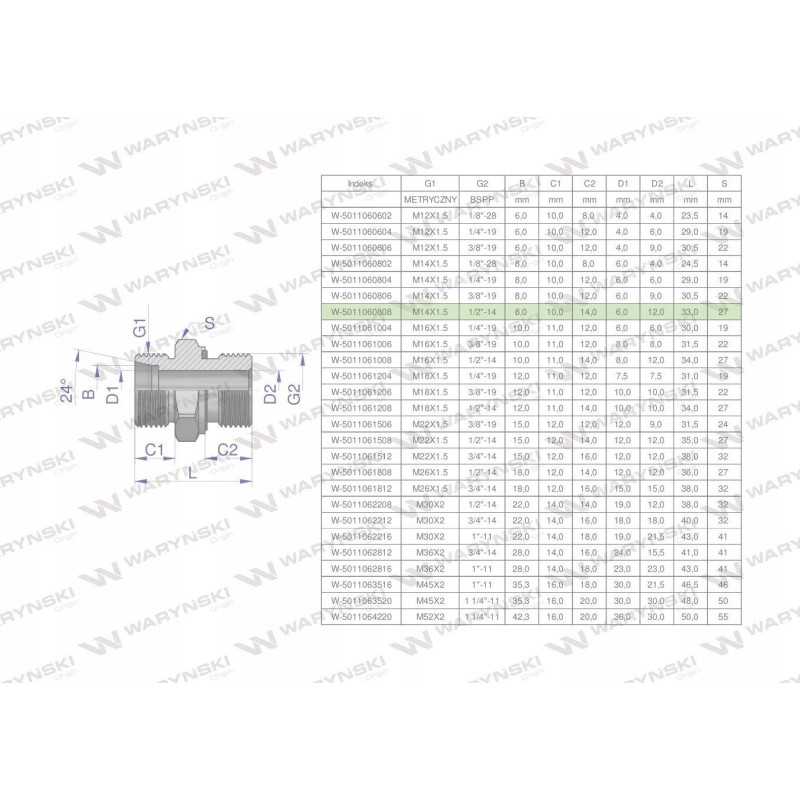 Hidraulinė jungtis bb xge m14x1 5 08l x 1 2