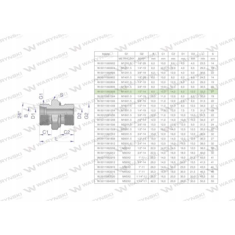 Hidraulinė jungtis bb xge m14x1 5 08l x 1 2