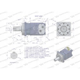 Orbitinis hidraulinis variklis 200 cm3, Warynski aps./min