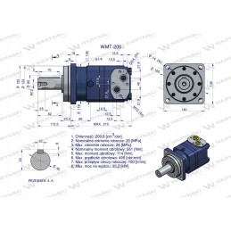 WMT 200 cm3 Warynski orbitinis hidraulinis variklis