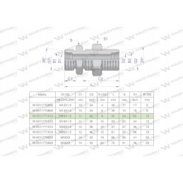 Metrinė hidraulinė jungtis bb m16x1 5 10l 2 vnt