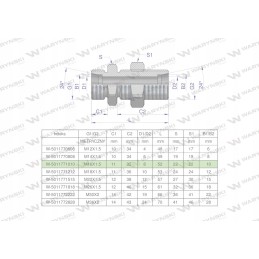 Metrinė hidraulinė jungtis bb m16x1 5 10l 2 vnt