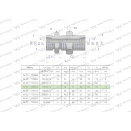 Metrinė hidraulinė jungtis bb m18x1 5 12l 2 vnt