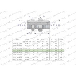 Metrinė hidraulinė jungtis bb m18x1 5 12l 2 vnt