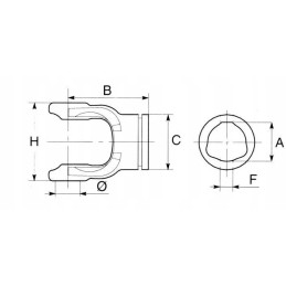 Šakė profiliuotam vamzdžiui su spyruokliniu žiedu 43 5
