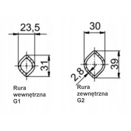 Kardaninio veleno vamzdis profiliuotas citrina 23 5x31 g1 50cm