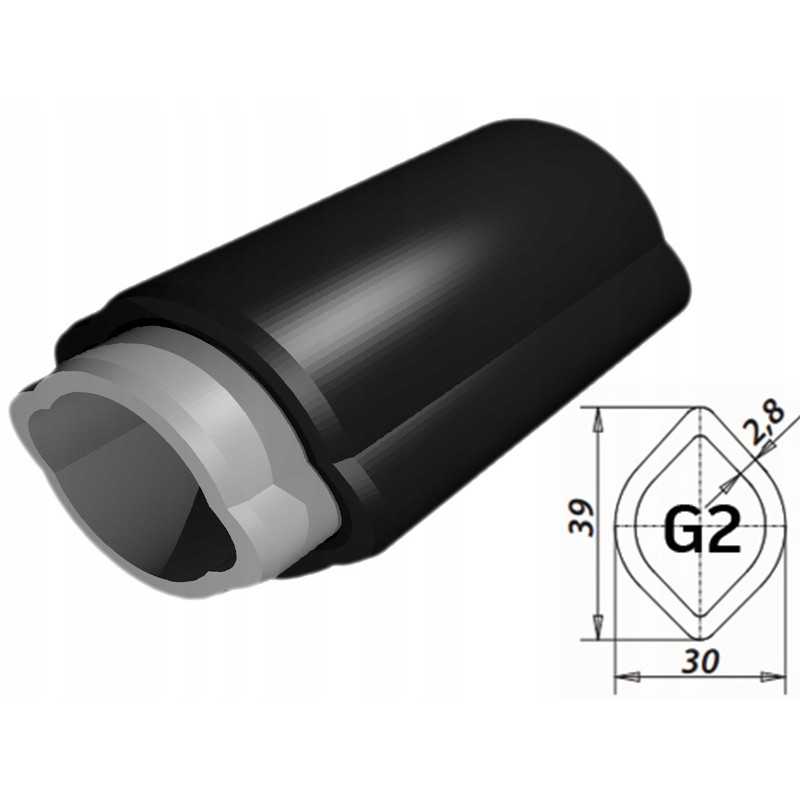 Profiliuotas kardaninio veleno vamzdis, citrininis, 30x39 g2, 50 cm