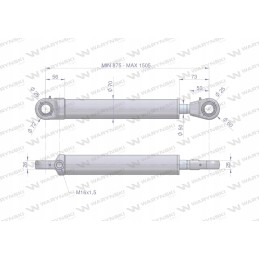 Hidraulinis cilindras, vienpusė pavara, stiprintuvas