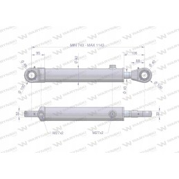 Hidraulinis cilindras, dvigubo veikimo pavara cj2f 80