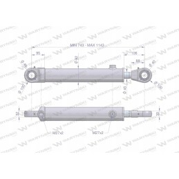 Hidraulinis cilindras, dvigubo veikimo pavara cj2f 8