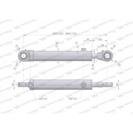 Hidraulinis cilindras, dvigubo veikimo pavara 7214095