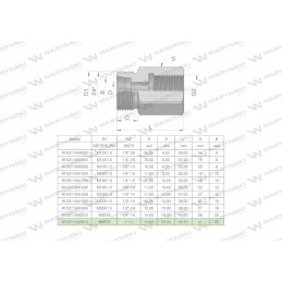 Hidraulinio diferencialo įvorė AB M36x2 28L sriegis x