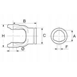 Šakė profiliuotam vamzdžiui su spyruokliniu žiedu 51 5