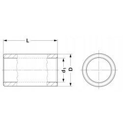 Profilio įvorė oe 35 mm griovelis 10 mm l 100 mm