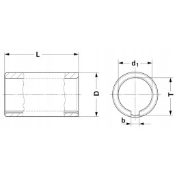 Profilio įvorė oe 35 mm griovelis 10 mm l 100 mm