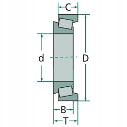Kūginis ritininis guolis 32305 25x62x25 25 mm granitas