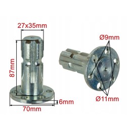 Kardaninis velenas su adapterio flanšu 35mm 1 3 8 6 z