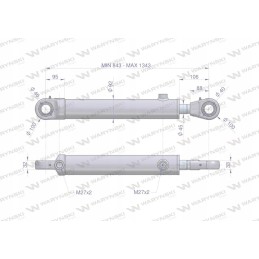 Hidraulinis cilindras, dvigubo veikimo pavara cj2f80