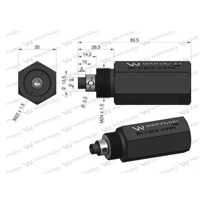 Hidraulinio cilindro apsauginis vožtuvas c 385