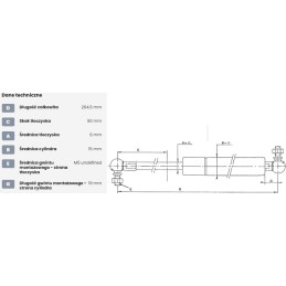Dujinė spyruoklė l264 5 mm 200n stabilus ca5193uu