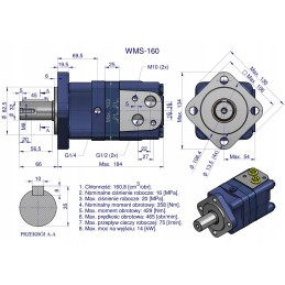 WMS orbitinis hidraulinis variklis 160 cm3 aps./min 160