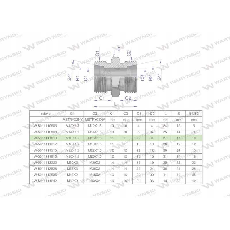 Metrinė hidraulinė jungtis bb m16x1 5 10l xg