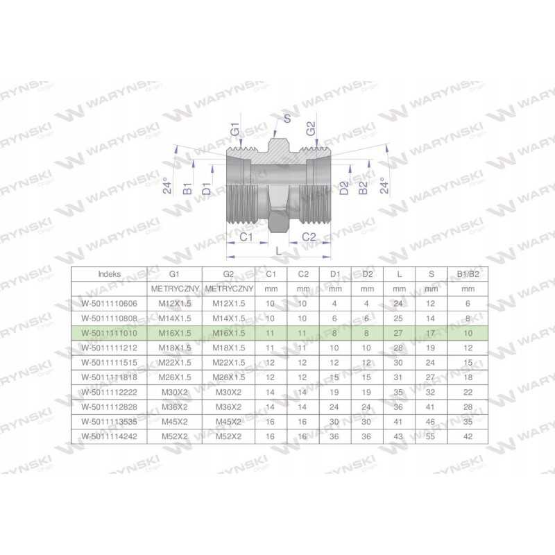 Metrinė hidraulinė jungtis bb m16x1 5 10l xg